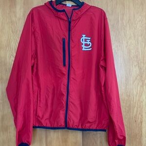 St. Louis Cardinals Hooded packable windbreaker with Logo Sz XL MLB fan gear
